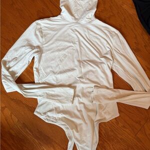 Chic White Lululemon Nulu Long Sleeve Bodysuit